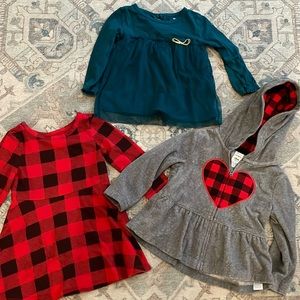 Lot of 3 winter toddler girl tops 18 months